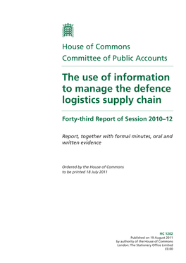 The Use of Information to Manage the Defence Logistics Supply Chain