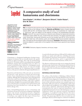 A Comparative Study of Oral Hamartoma and Choristoma