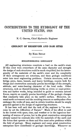 Geology of Reservoir and Dam Sites, with a Report on the Owyhee