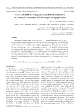ANN and RSM Modelling of Antioxidant Characteristics of Kombucha Fermented Milk Beverages with Peppermint
