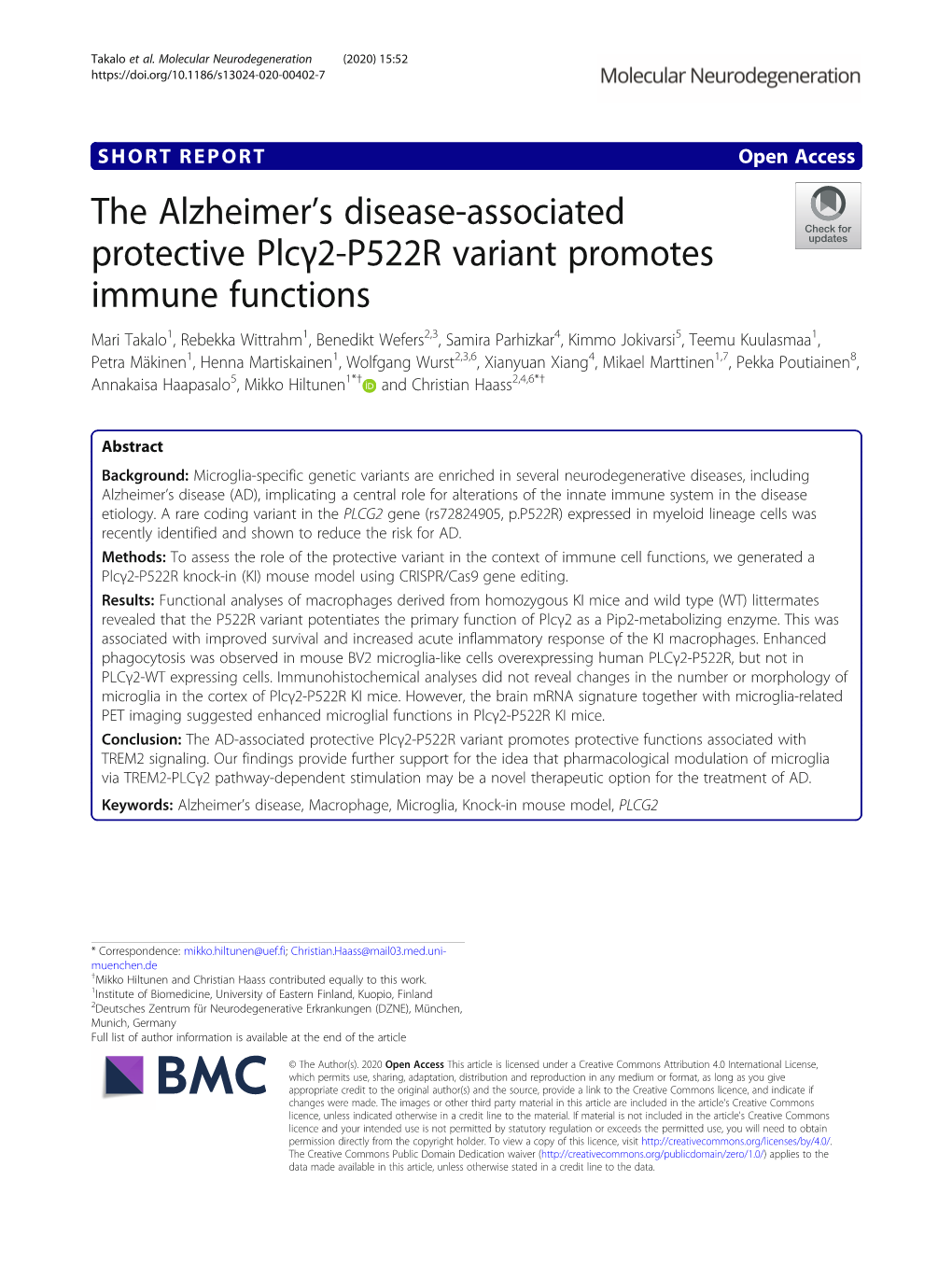 The Alzheimer's Disease-Associated