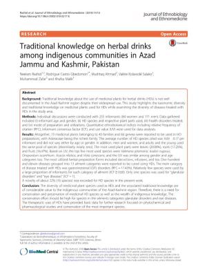 Traditional Knowledge on Herbal Drinks Among Indigenous