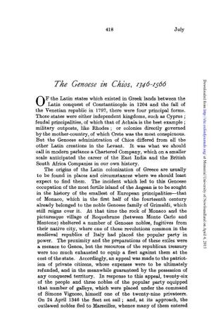 The Genoese in Chios, I346-1566