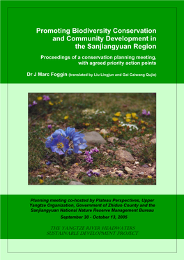 Promoting Biodiversity Conservation and Community Development in the Sanjiangyuan Region