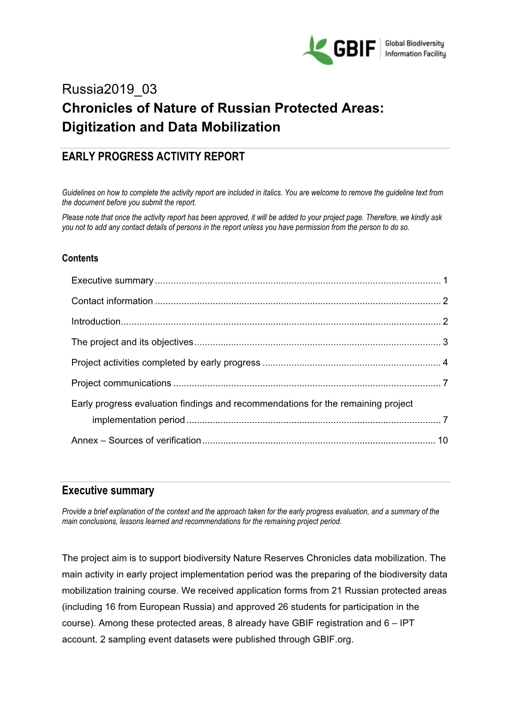 Russia2019 03 Chronicles of Nature of Russian Protected Areas: Digitization and Data Mobilization