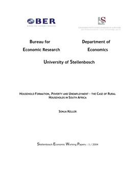 A Poverty Profile of the Western Cape Province of South Africa