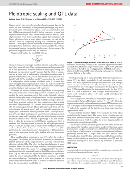 Pleiotropic Scaling and QTL Data Arising From: G