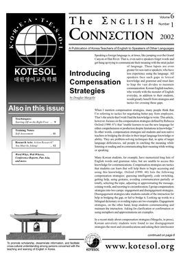 Connection January 2002 Volume 6 / Issue 1 Volume 6 the ENGLISH Number 1