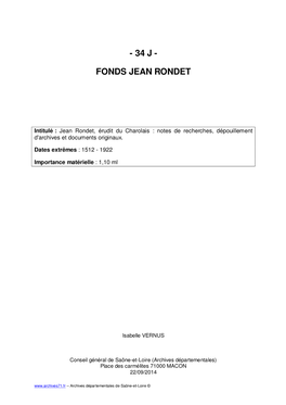 Fonds Jean Rondet