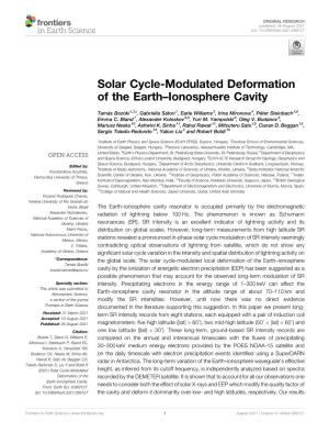 Solar Cycle-Modulated Deformation of the Earth–Ionosphere Cavity