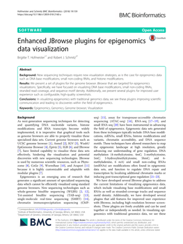 Enhanced Jbrowse Plugins for Epigenomics Data Visualization Brigitte T