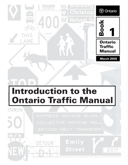 Book 1: Introduction to the Ontario Traffic Manual