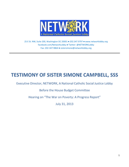 Sister Simone Campbell, Sss