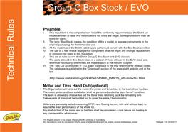 Group C Box Stock / EVO Technical R Ules