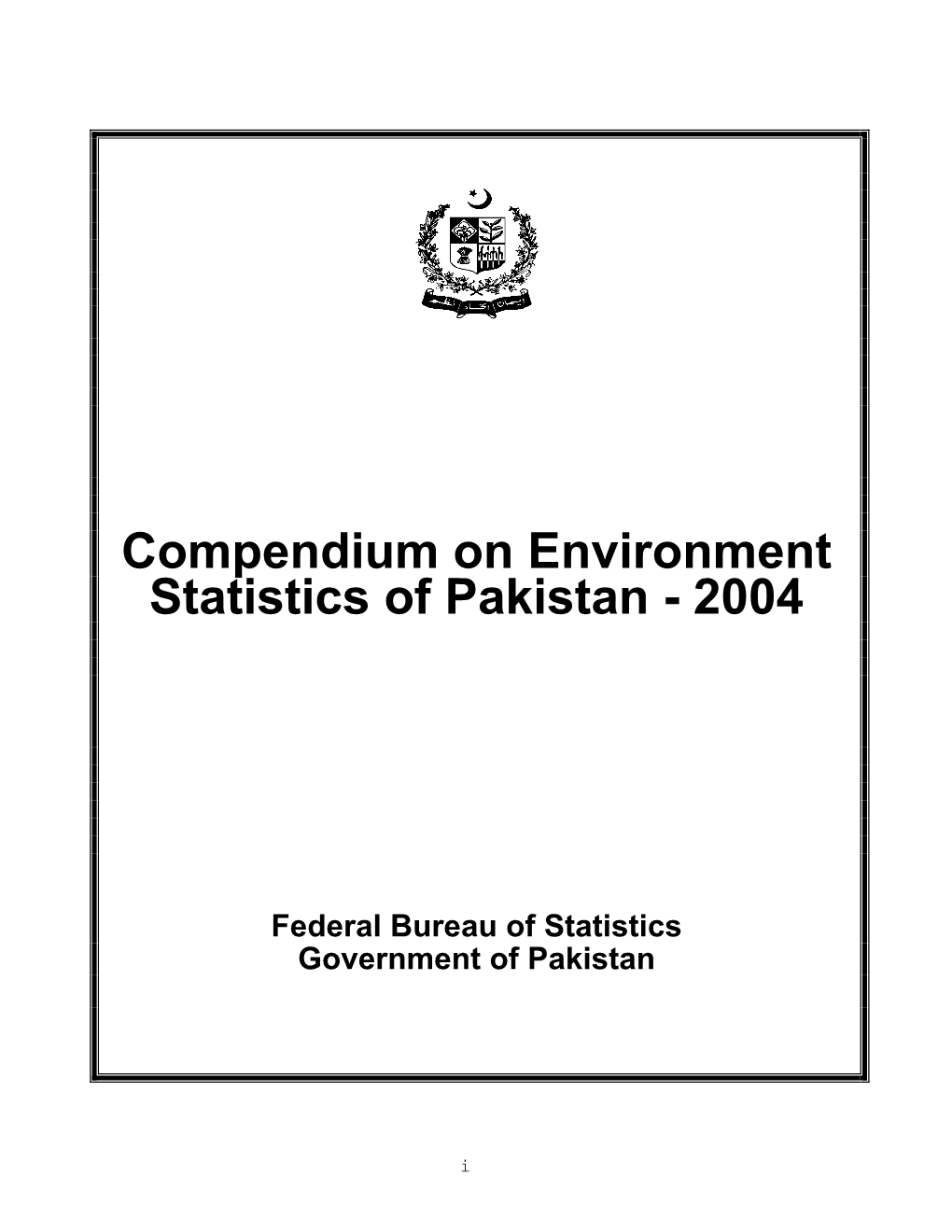 Compendium on Environment Statistics of Pakistan - 2004