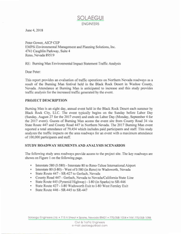 Burning Man Special Recreation Permit/Environmental Impact Statement Traffic Analysis