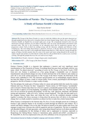 The Voyage of the Dawn Treader: a Study of Eustace Scrubb´S Character