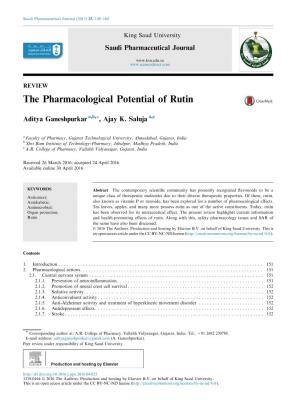 The Pharmacological Potential of Rutin