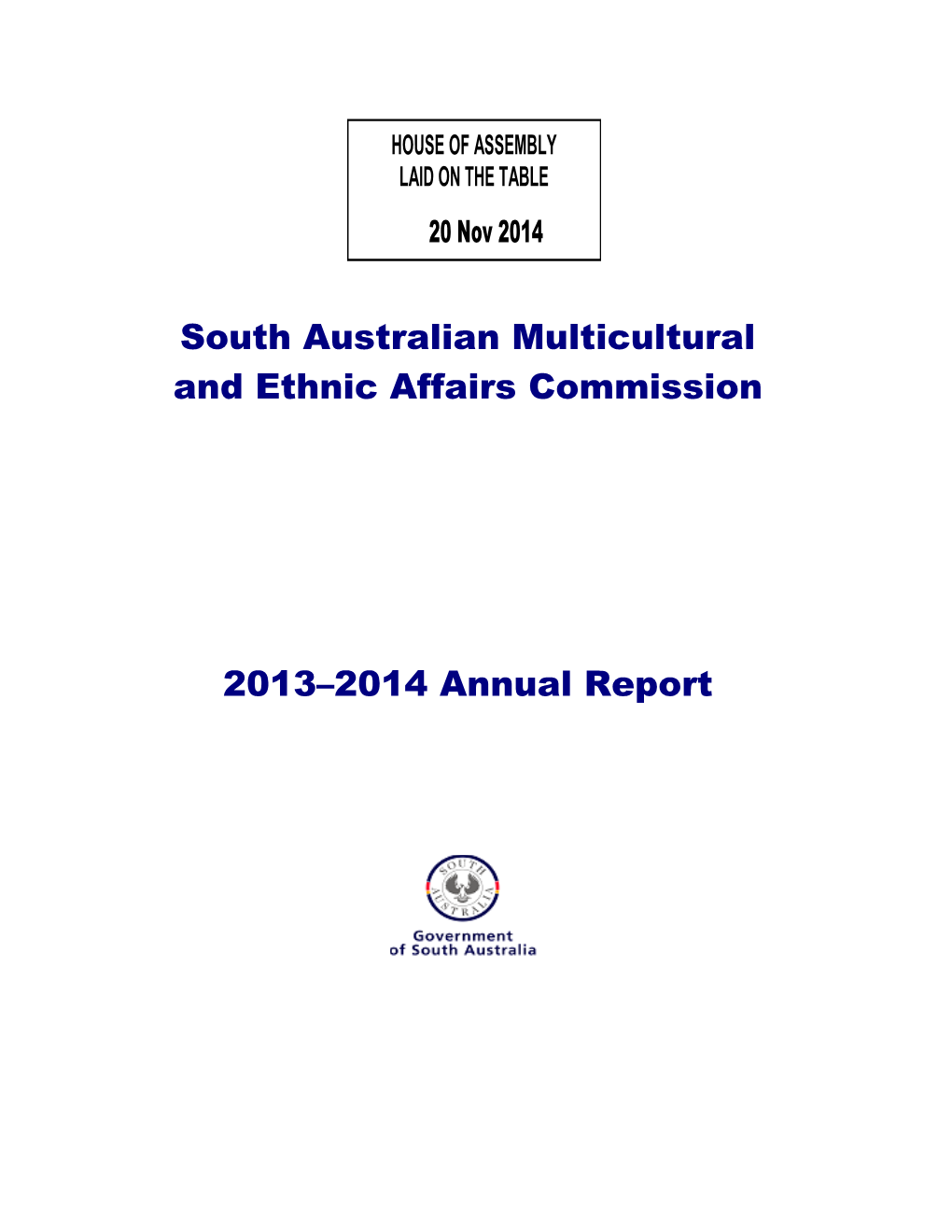 South Australian Multicultural and Ethnic Affairs Commission 2013