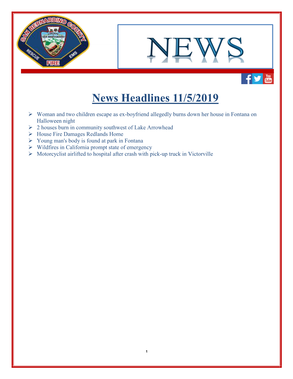 News Headlines 11/5/2019