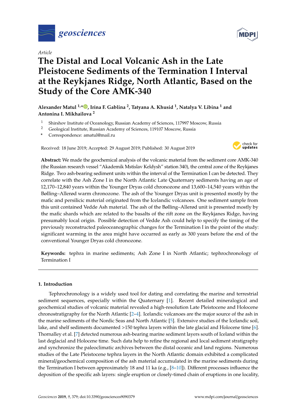 The Distal and Local Volcanic Ash in the Late Pleistocene Sediments Of