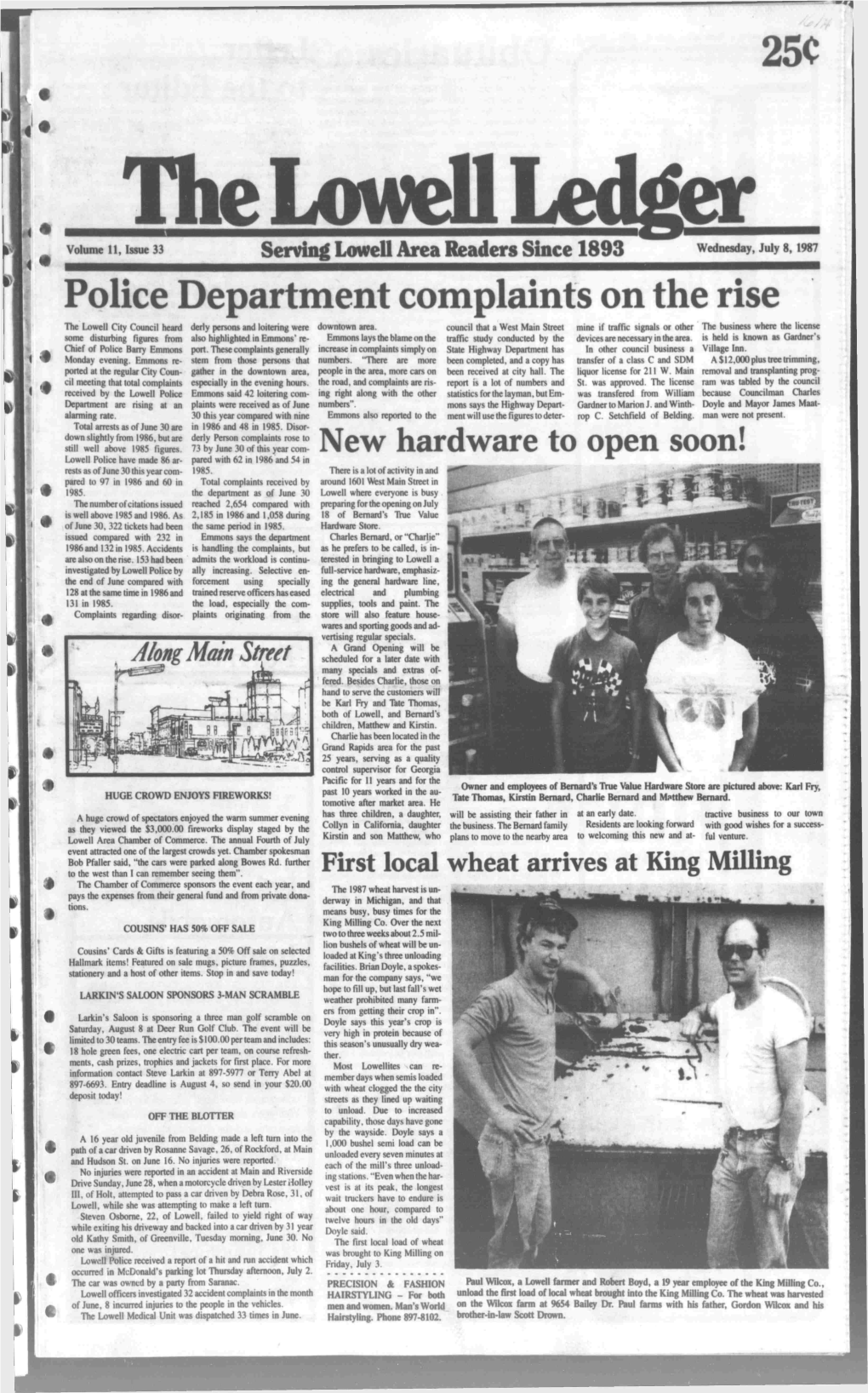 Police Department Complaints on the Rise the Lowell City Council Heard Derly Persons and Loitering Were Downtown Area