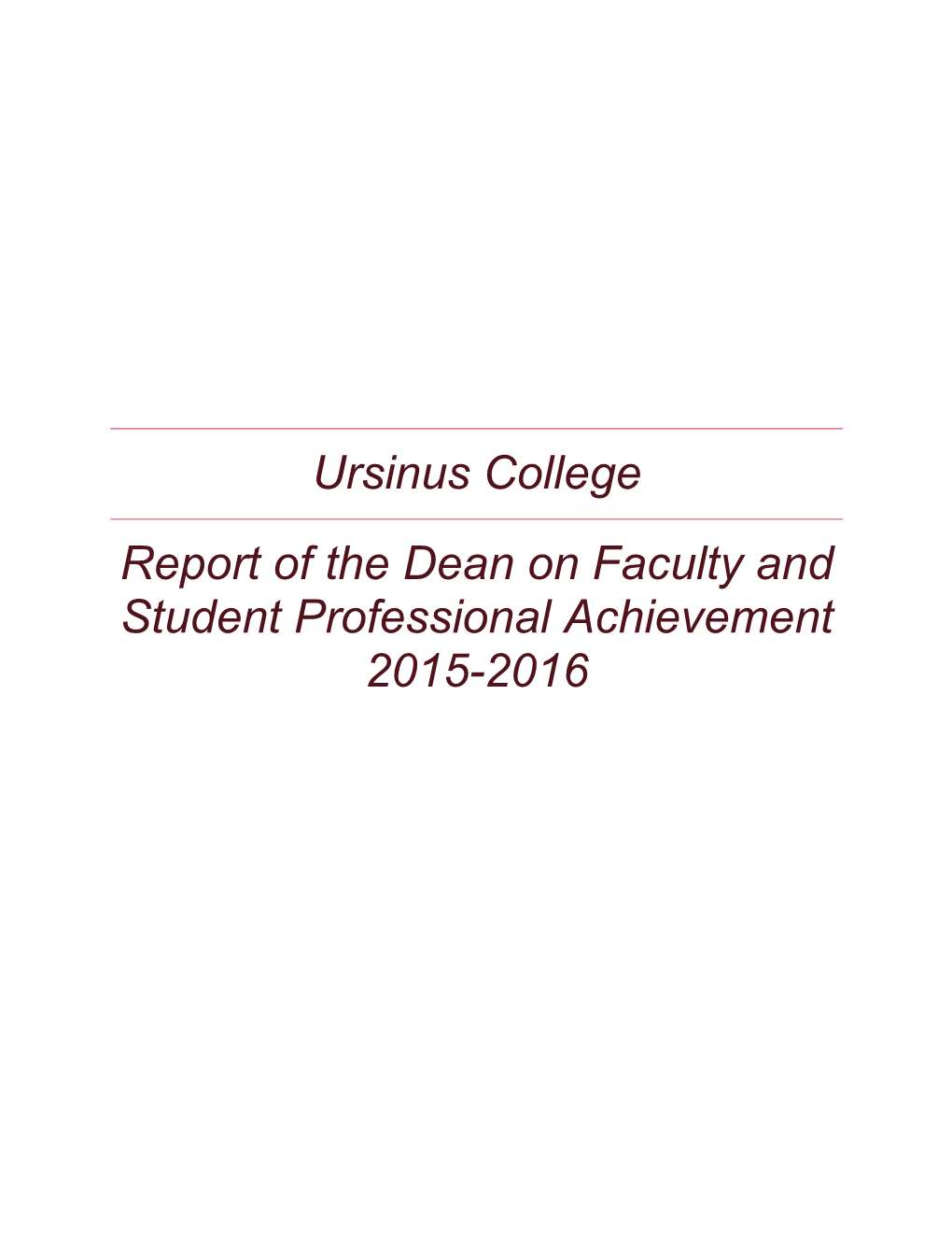 Dean's Report 2015-16