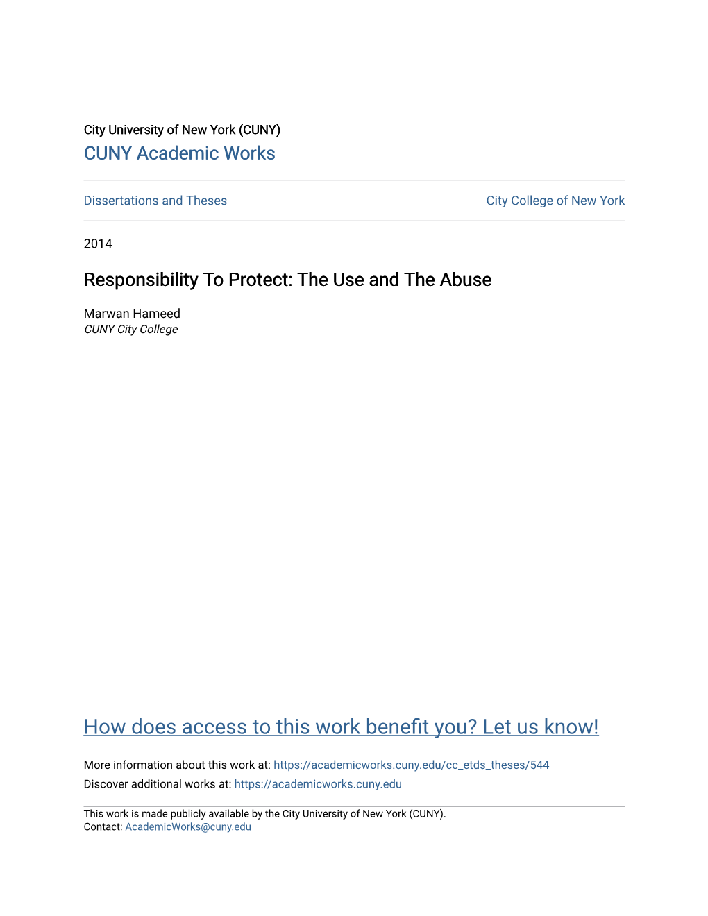 Responsibility to Protect: the Use and the Abuse