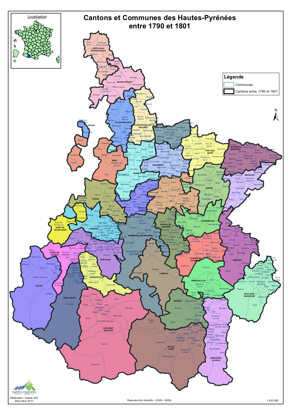 Cantons Et Communes Des Hautes-Pyrénées Entre 1790 Et 1801