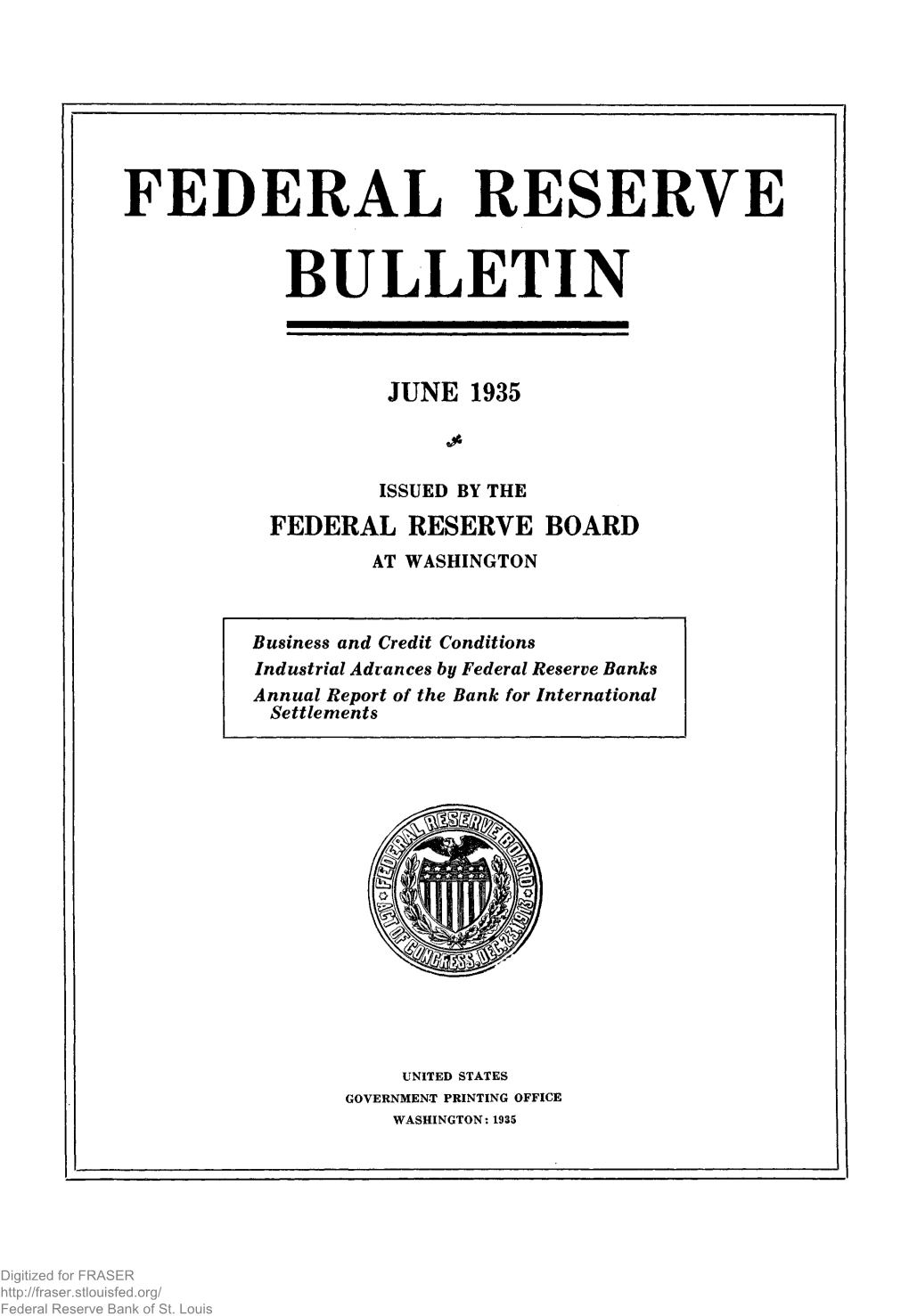 Federal Reserve Bulletin June 1935