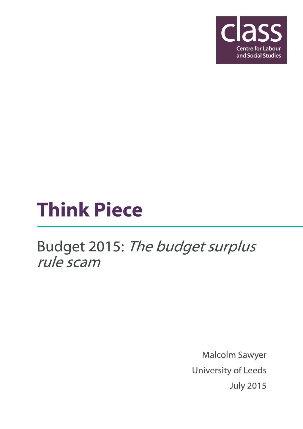 The Budget Surplus Rule Scam