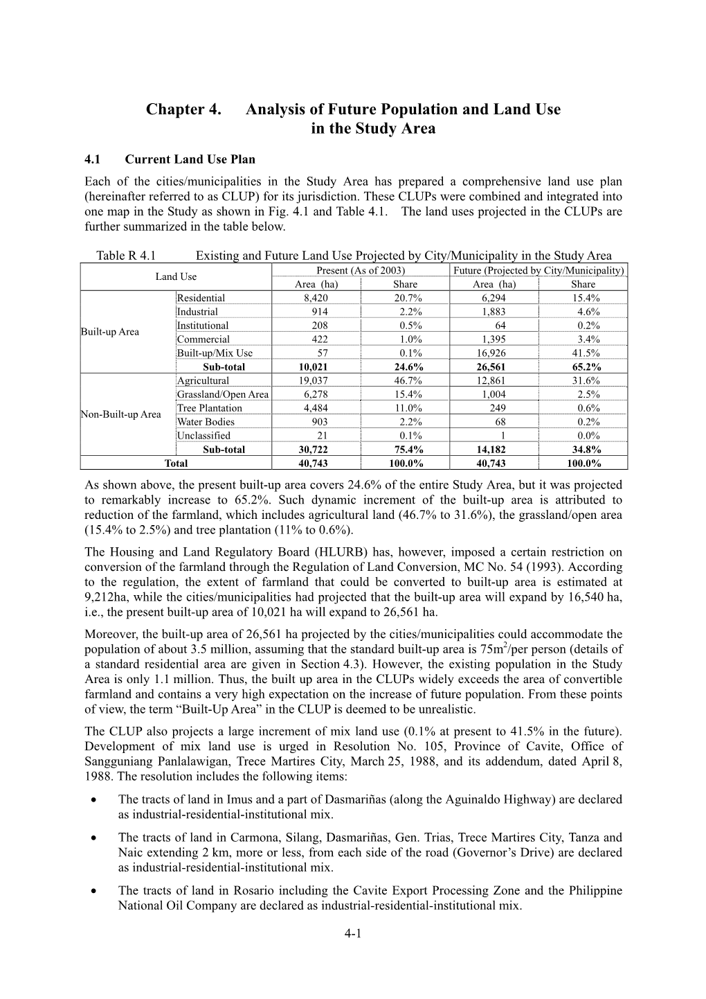 Chapter 4. Analysis of Future Population and Land Use in the Study Area