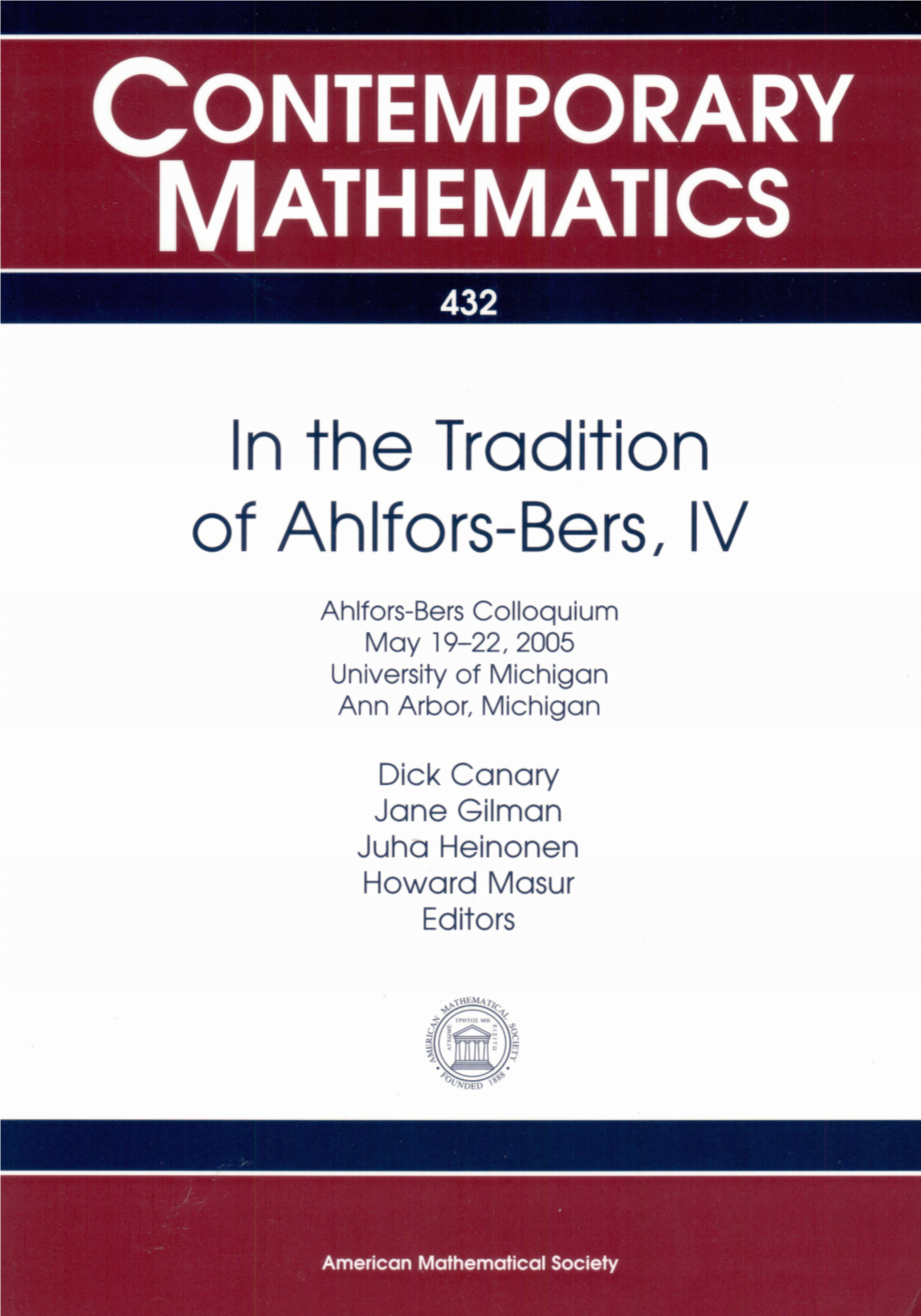 Contemporary Mathematics 432