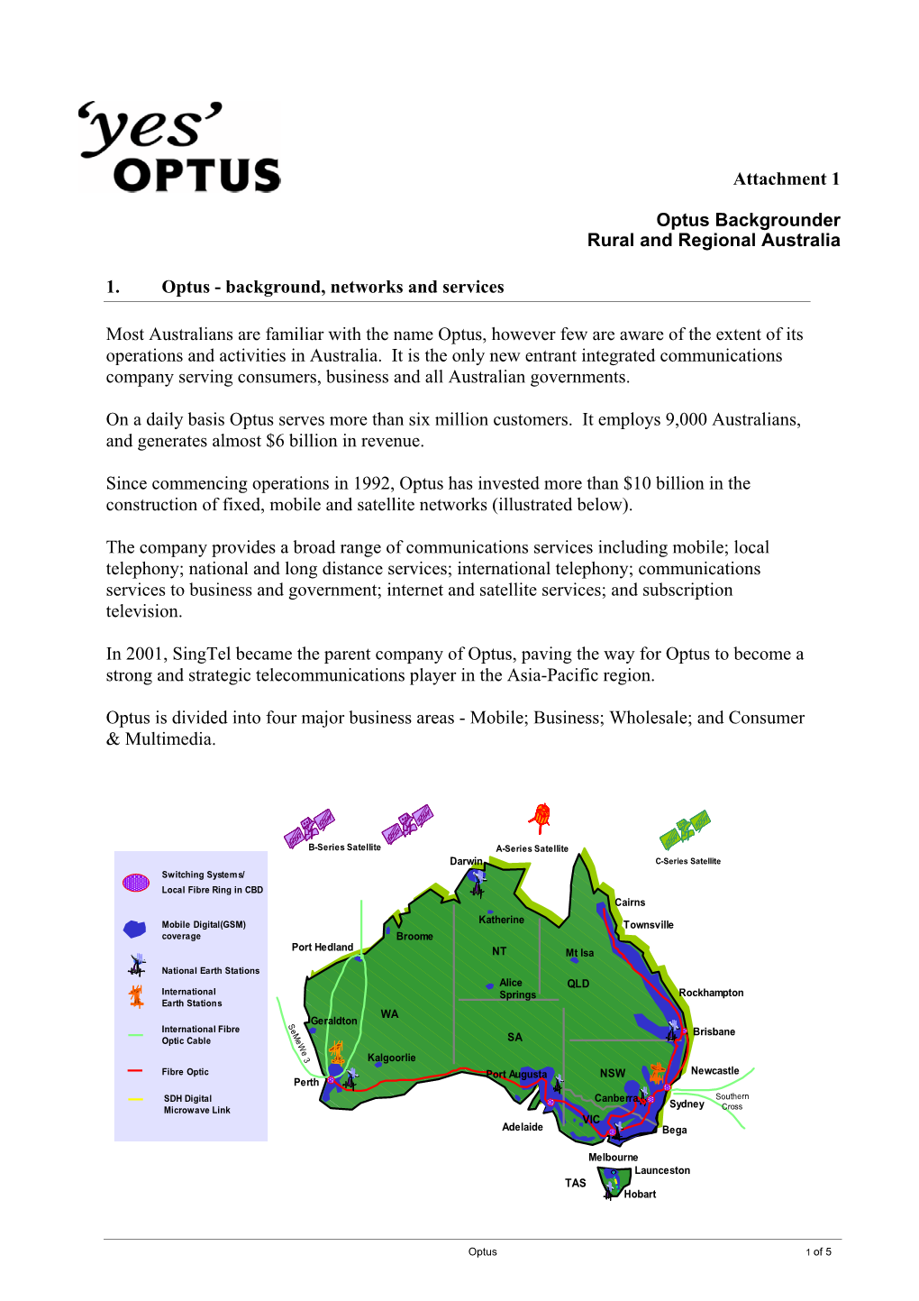 1. Optus - Background, Networks and Services