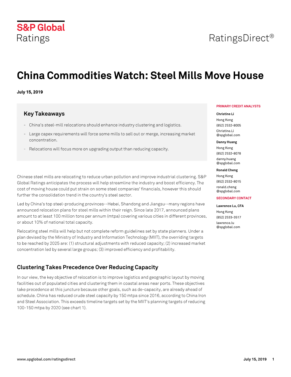 Steel Mills Move House China Commodities Watch