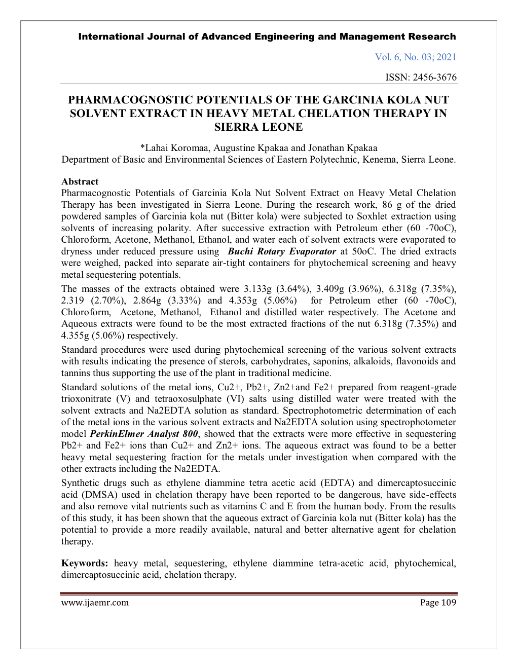 Pharmacognostic Potentials of the Garcinia Kola Nut