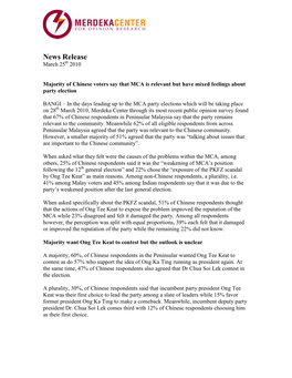News Release March 25Th 2010