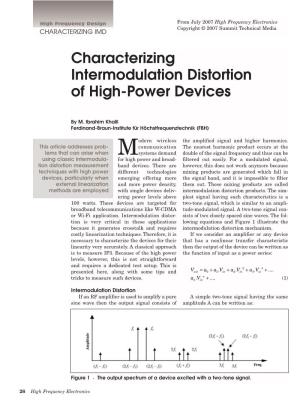 Characterizing Intermodulation Distortion of High-Power Devices