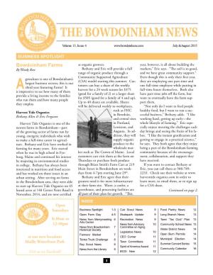 THE BOWDOINHAM NEWS Volume 13, Issue 4 July & August 2015