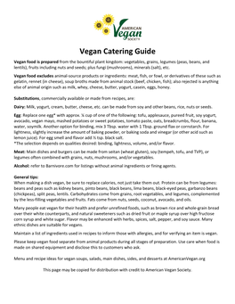 Vegan Catering Guide