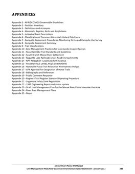 Moose River Plains Wild Forest Unit Management Plan/Final Generic Environmental Impact Statement ‐ January 2011 239