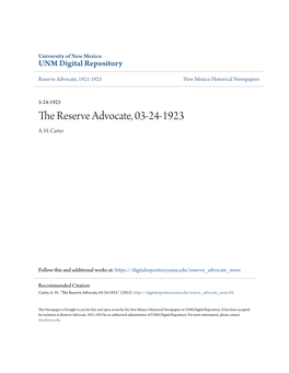 The Reserve Advocate, 03-24-1923 A