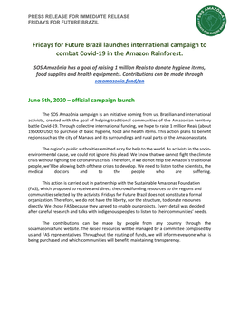 SOS Amazonia Press Release English.Pdf