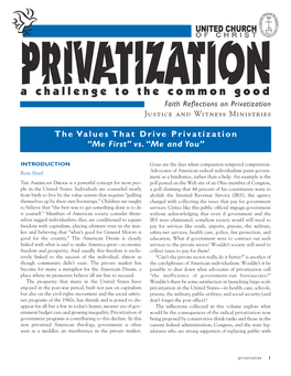 A Challenge to the Common Good Faith Reflections on Privatization Justice and Witness Ministries