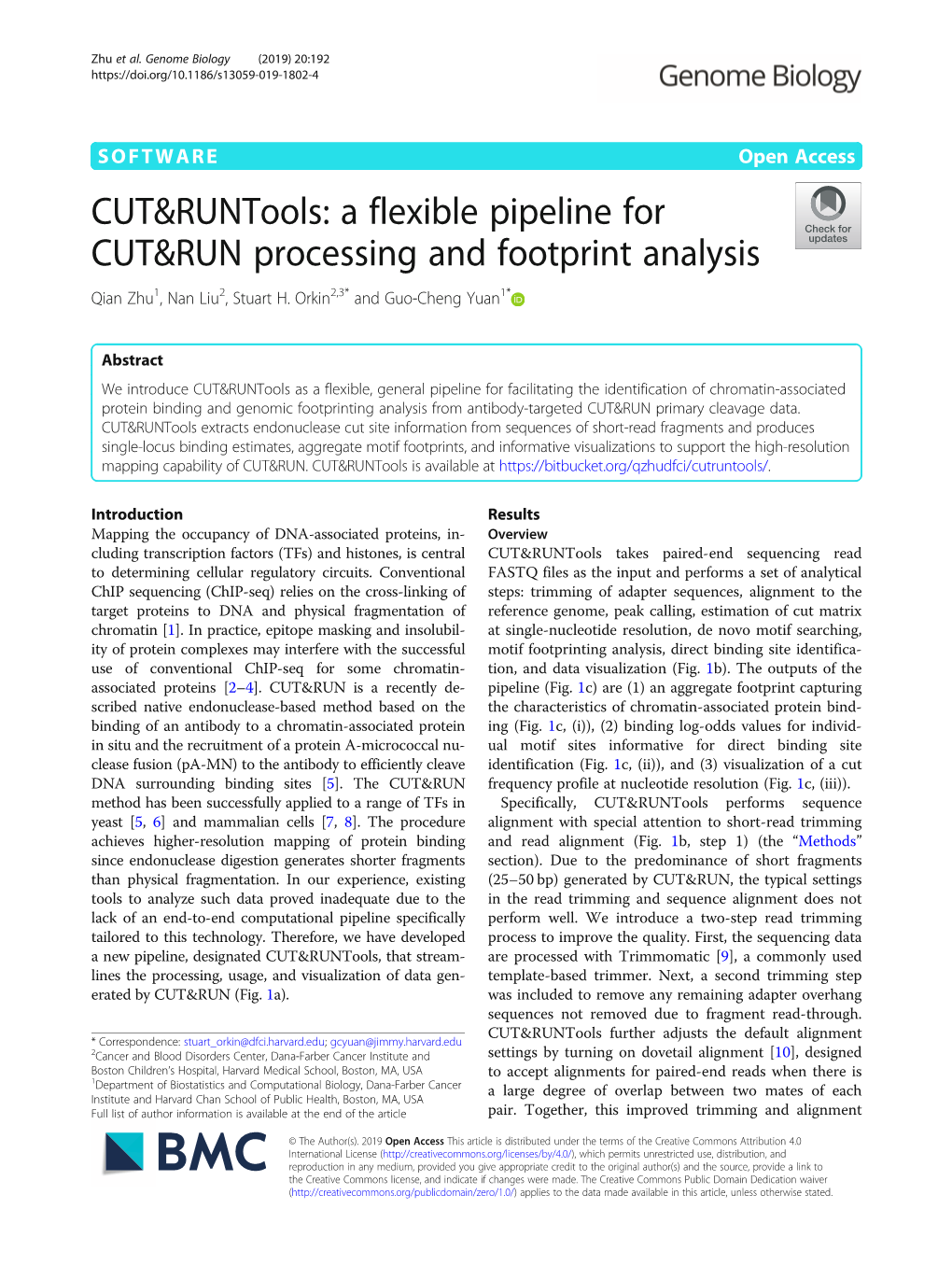 CUT&Runtools: a Flexible Pipeline for CUT&RUN Processing and Footprint Analysis