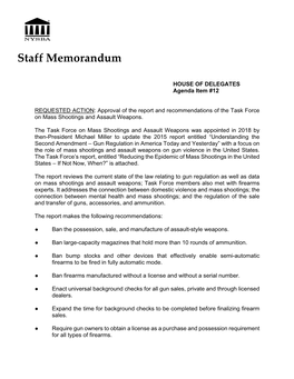 Staff Memorandum