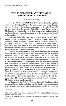 The Social Creed and Methodism Through Eighty Years 215