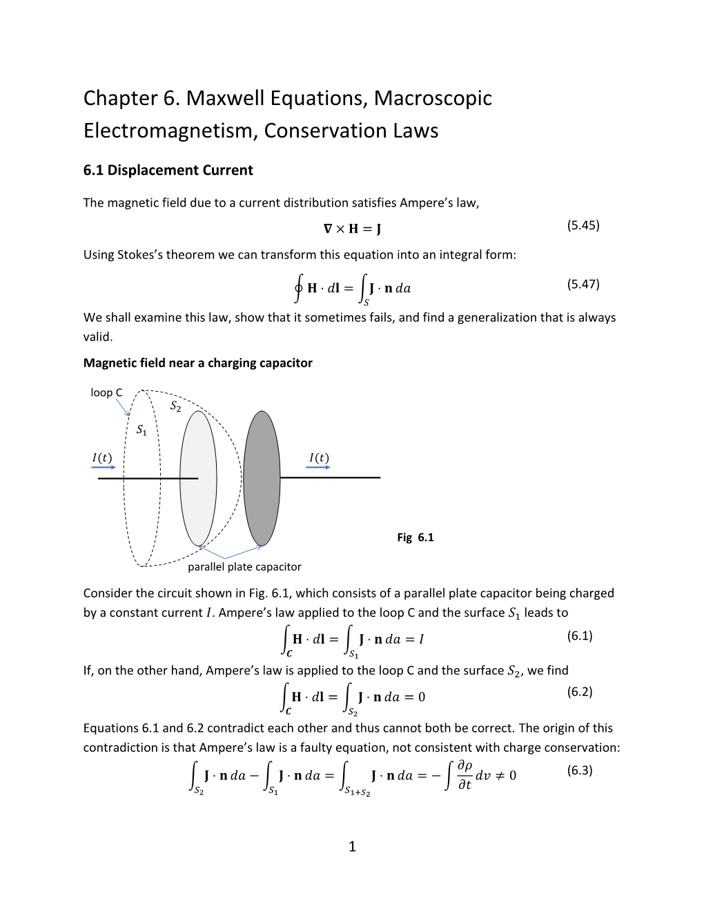 Chapter 6. Maxwell Equations, Macroscopic Electromagnetism, Conservation Laws