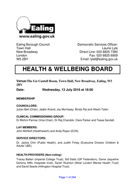 Health & Wellbeing Board