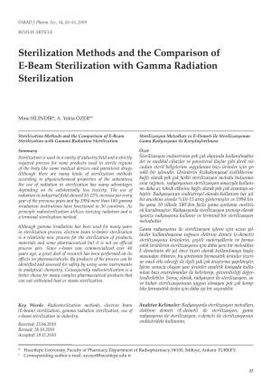 Beam Sterilization with Gamma Radiation Sterilization
